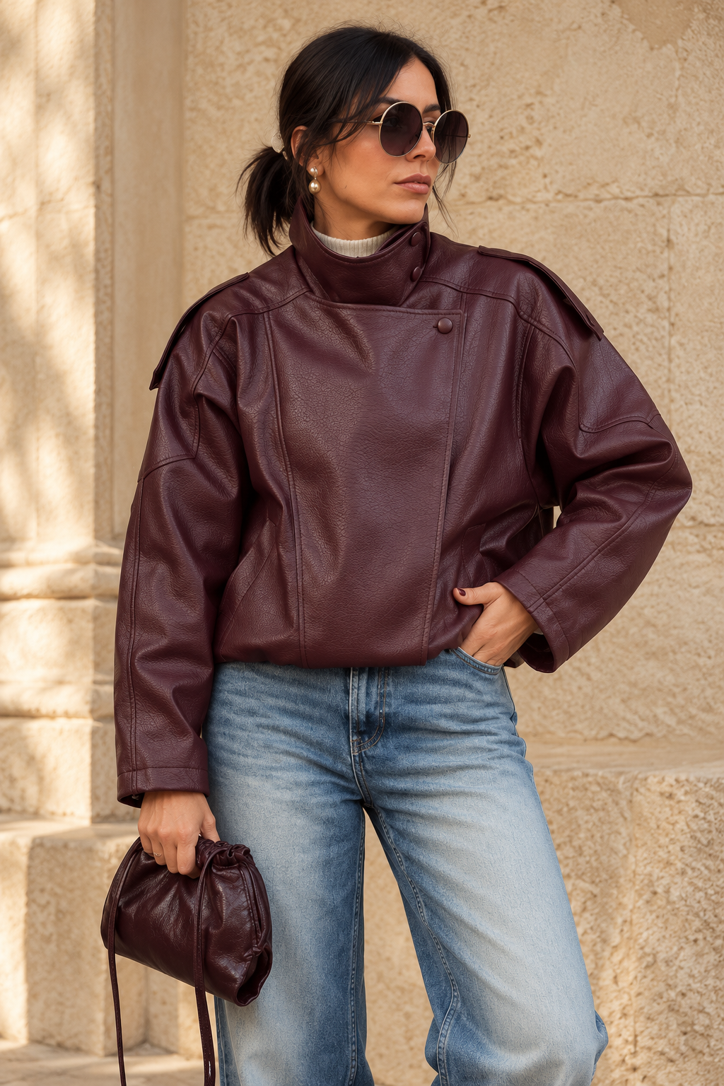 Chaqueta Siena Burdeos — Celia Valenti
