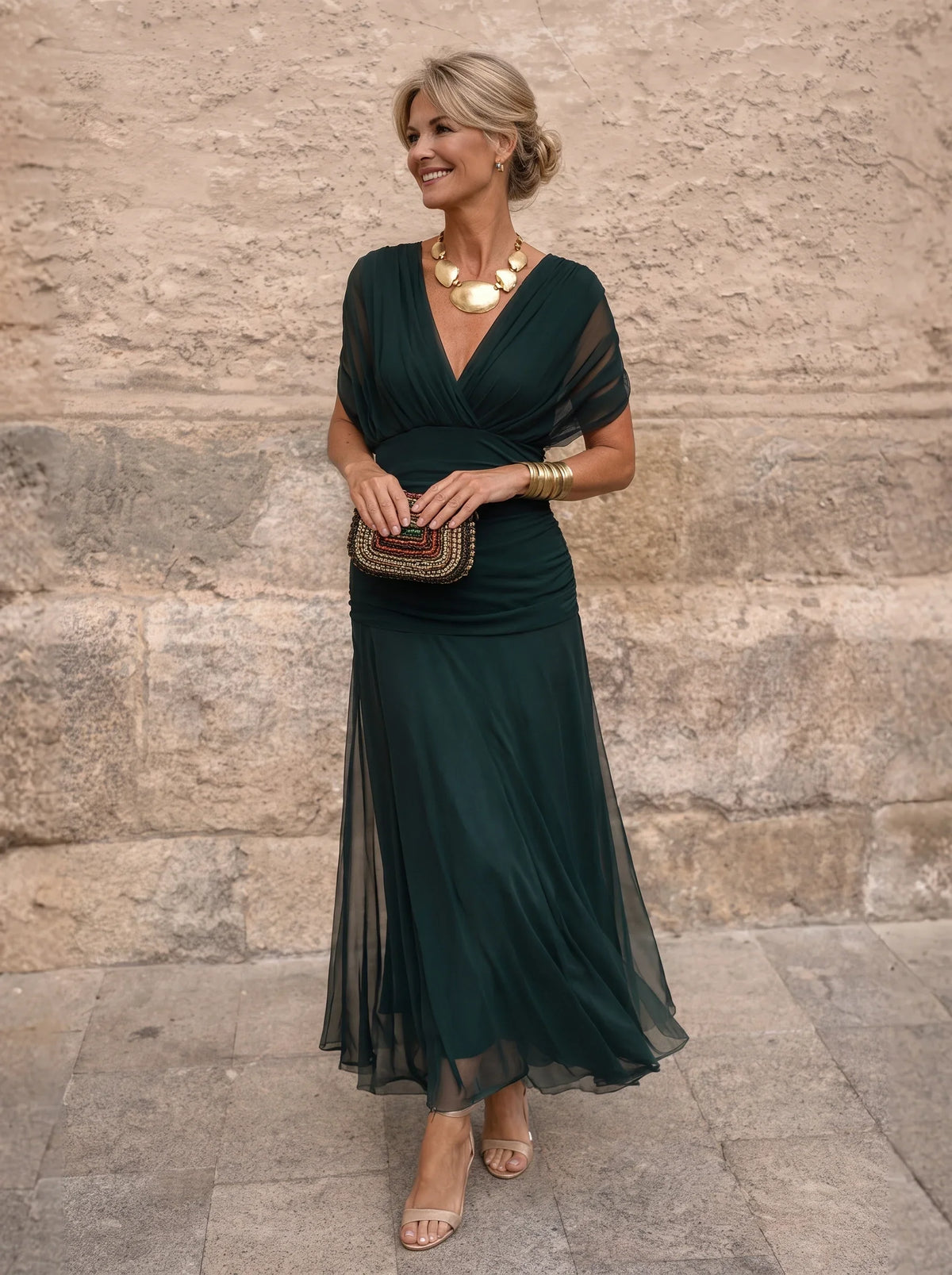 Lydia | Vestido largo con hombros al aire