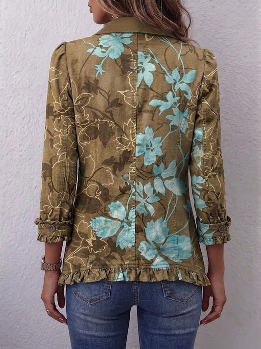 Santina™ | Chaqueta Floral Degradada con Volantes