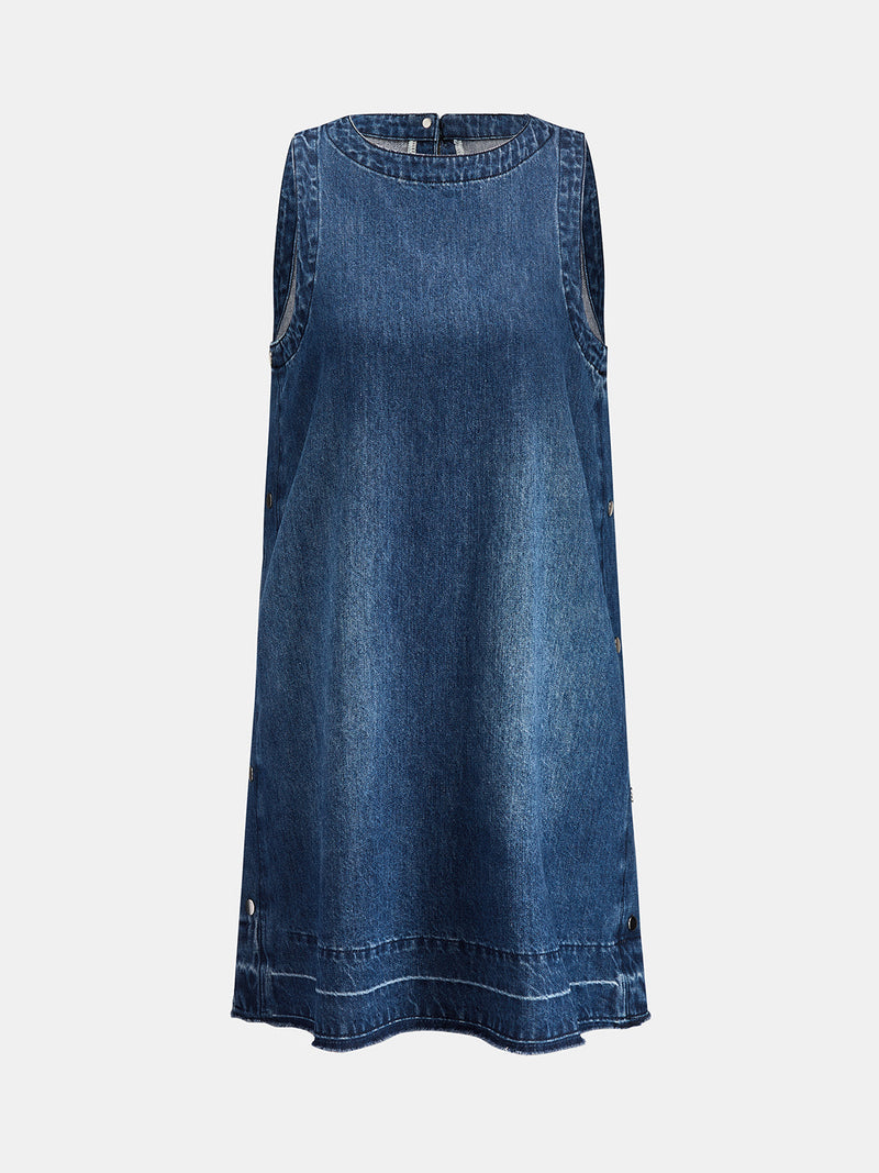 Vestido vaquero sin mangas de corte recto