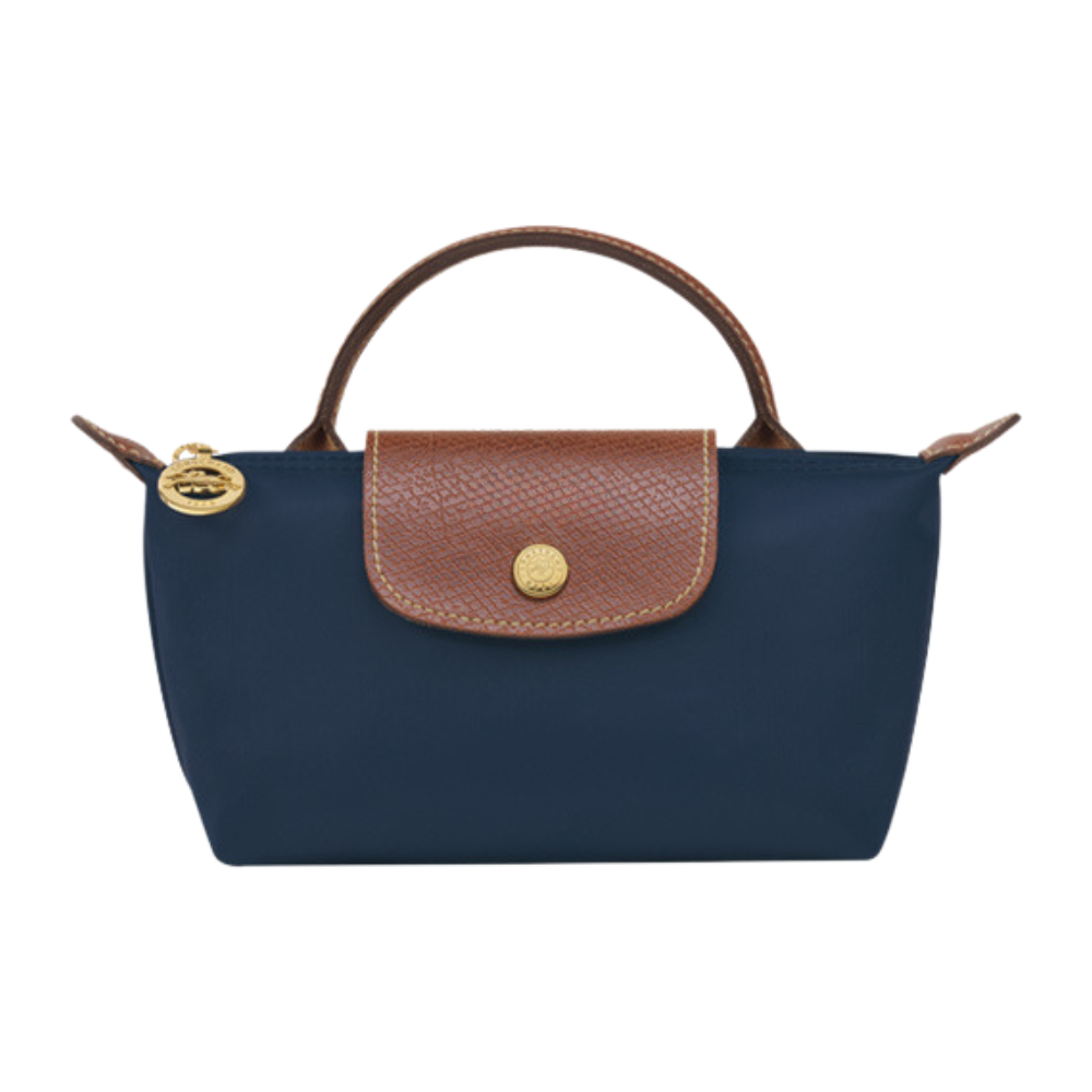 Emma • Mini Bolso Tote Azul Marino Plegable Con Solapa
